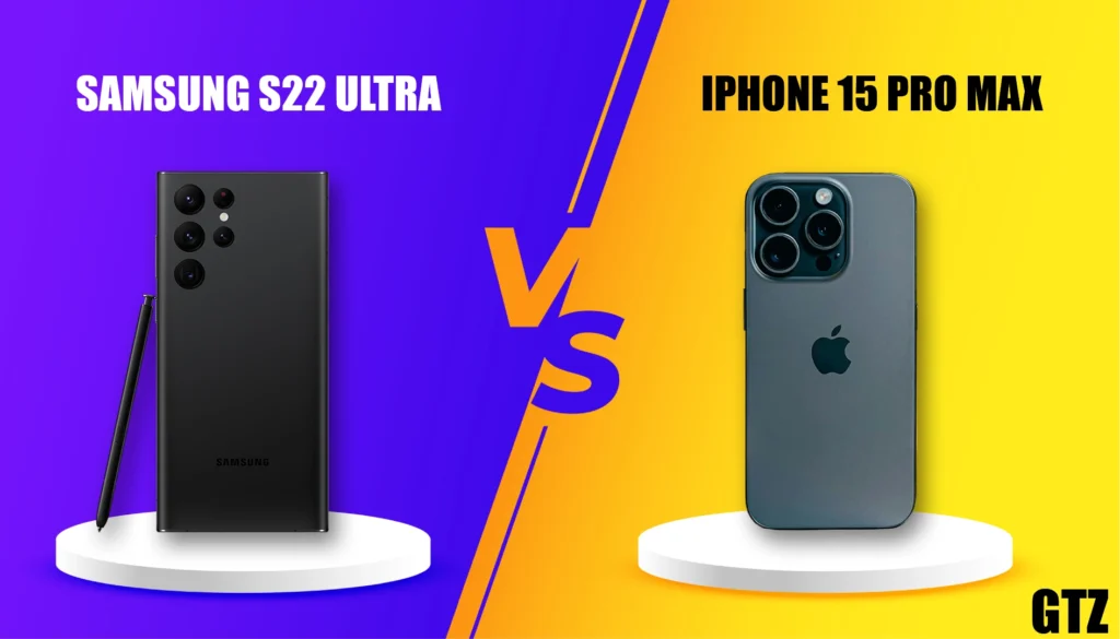 iPhone 15 Pro Max vs Samsung Galaxy S22 Ultra software and ecosystem comparison.