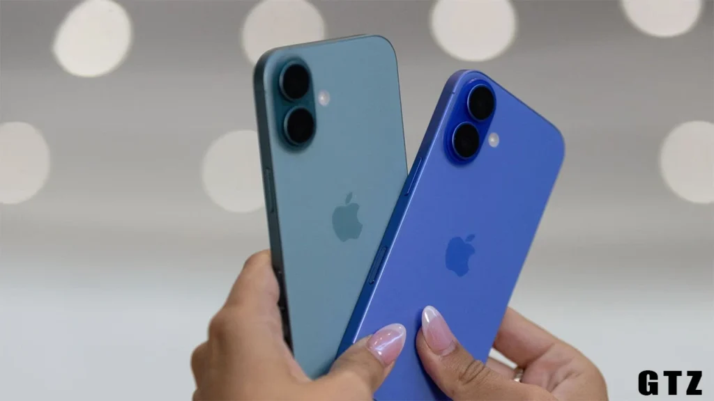 iPhone 17 Air vs iPhone 16 comparison highlighting design, performance, camera, and battery differences, including A19 Bionic chip and titanium frame.