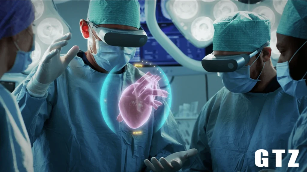 Doctors using AR technology for medical procedures and surgery planning