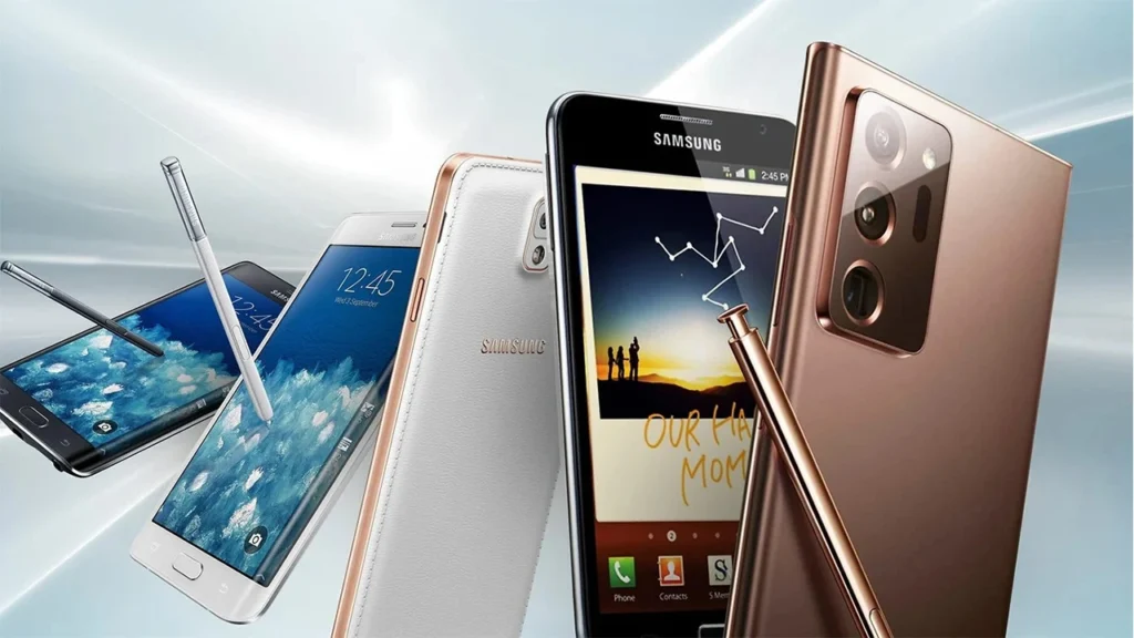 Samsung Galaxy Note Series devices supporting Samsung DeX for a desktop-like experience.