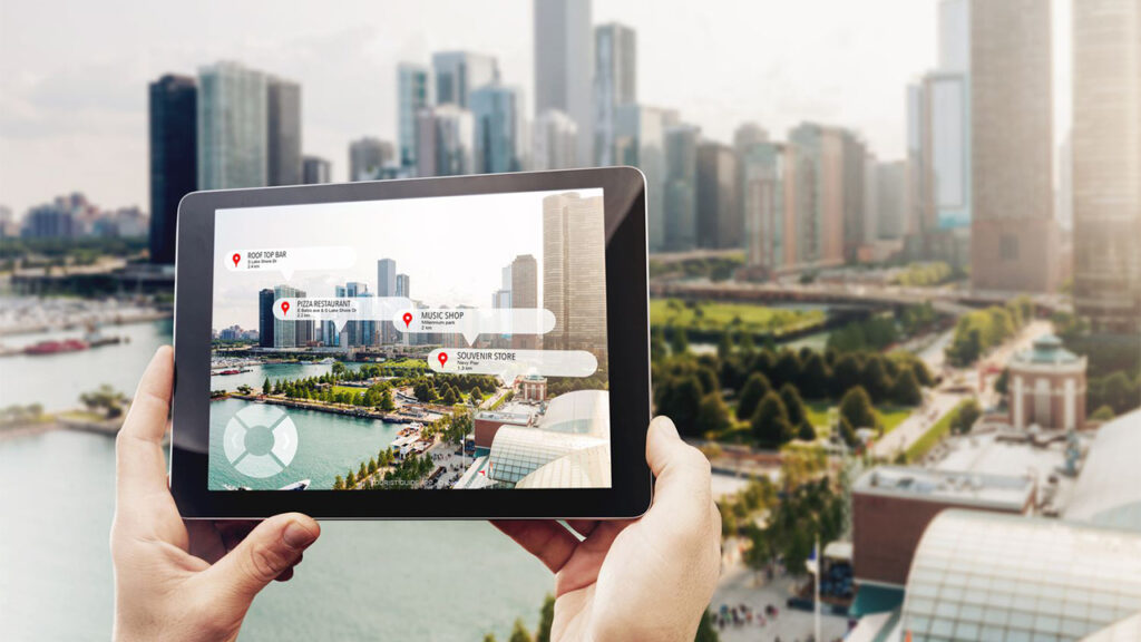 Google Maps Immersive View showcasing 3D city layers, dynamic lighting, and real-time traffic overlays on a smartphone screen.
